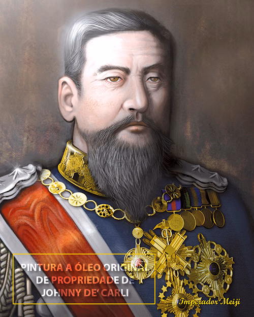 Mini Pôster, tamanho 20x30 cm, do Imperador Meiji.